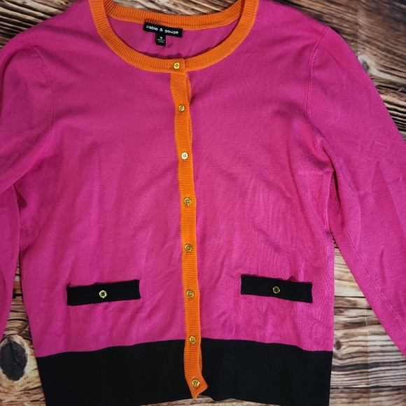 Cable & Gauge M Color Block Cardigan - Picture 2 of 5